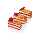 玫瑰荔枝與覆盆子千層酥